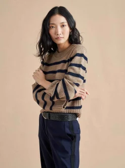 La Ligne Jack Sweater Camel/Navy New