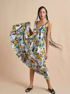 La Ligne Jamie Dress Cornflower/Floral Hot