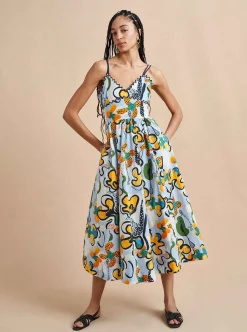 La Ligne Jamie Dress Cornflower/Floral Hot