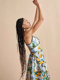 La Ligne Jamie Dress Cornflower/Floral Hot