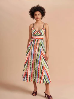 La Ligne Jamie Dress Squiggle/Stripe Best