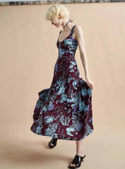 La Ligne Laura Lee Dress Burgundy Toile Shop