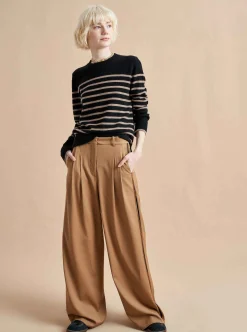 La Ligne Lean Lines Sweater Black/Tan Best Sale