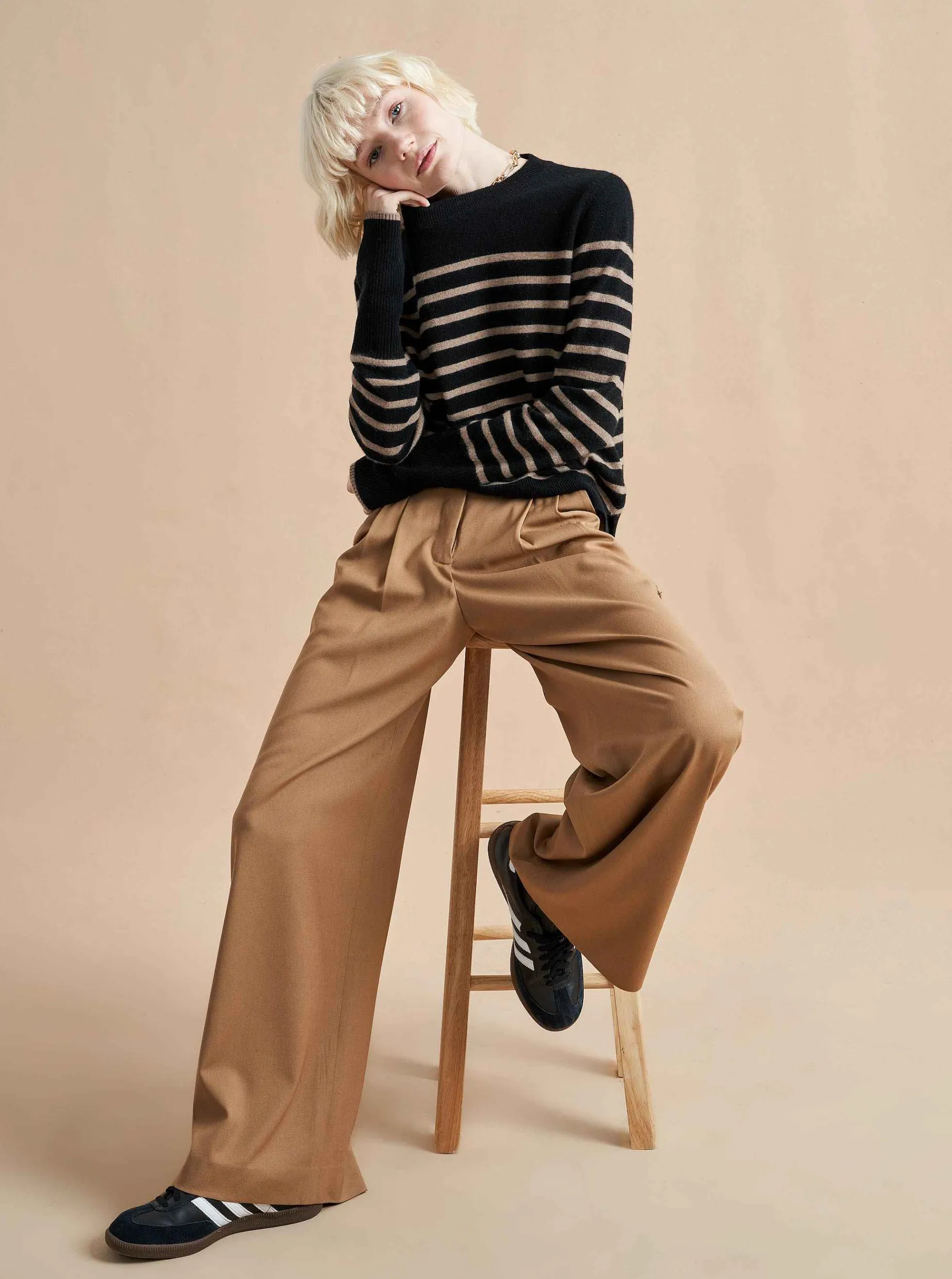 La Ligne Lean Lines Sweater Black/Tan Best Sale