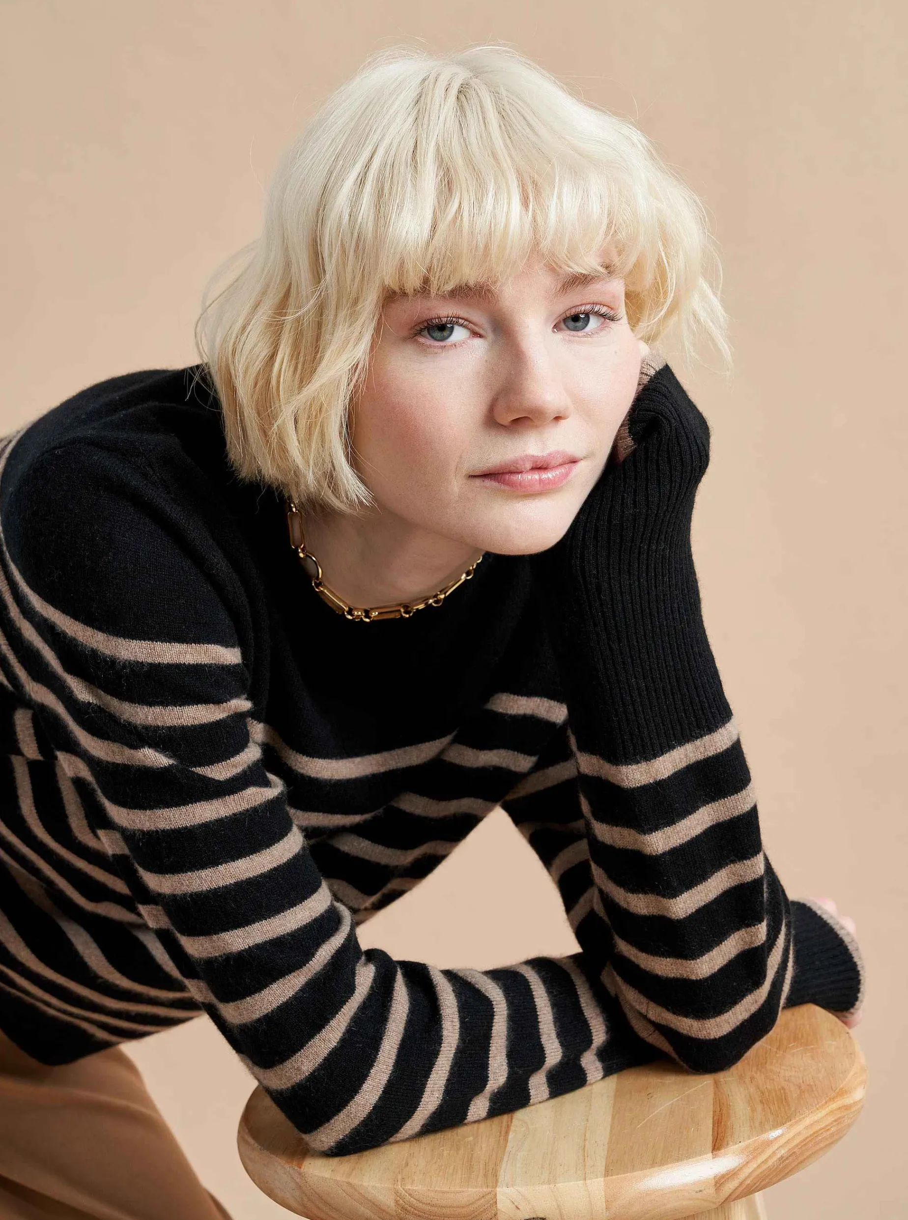 La Ligne Lean Lines Sweater Black/Tan Best Sale