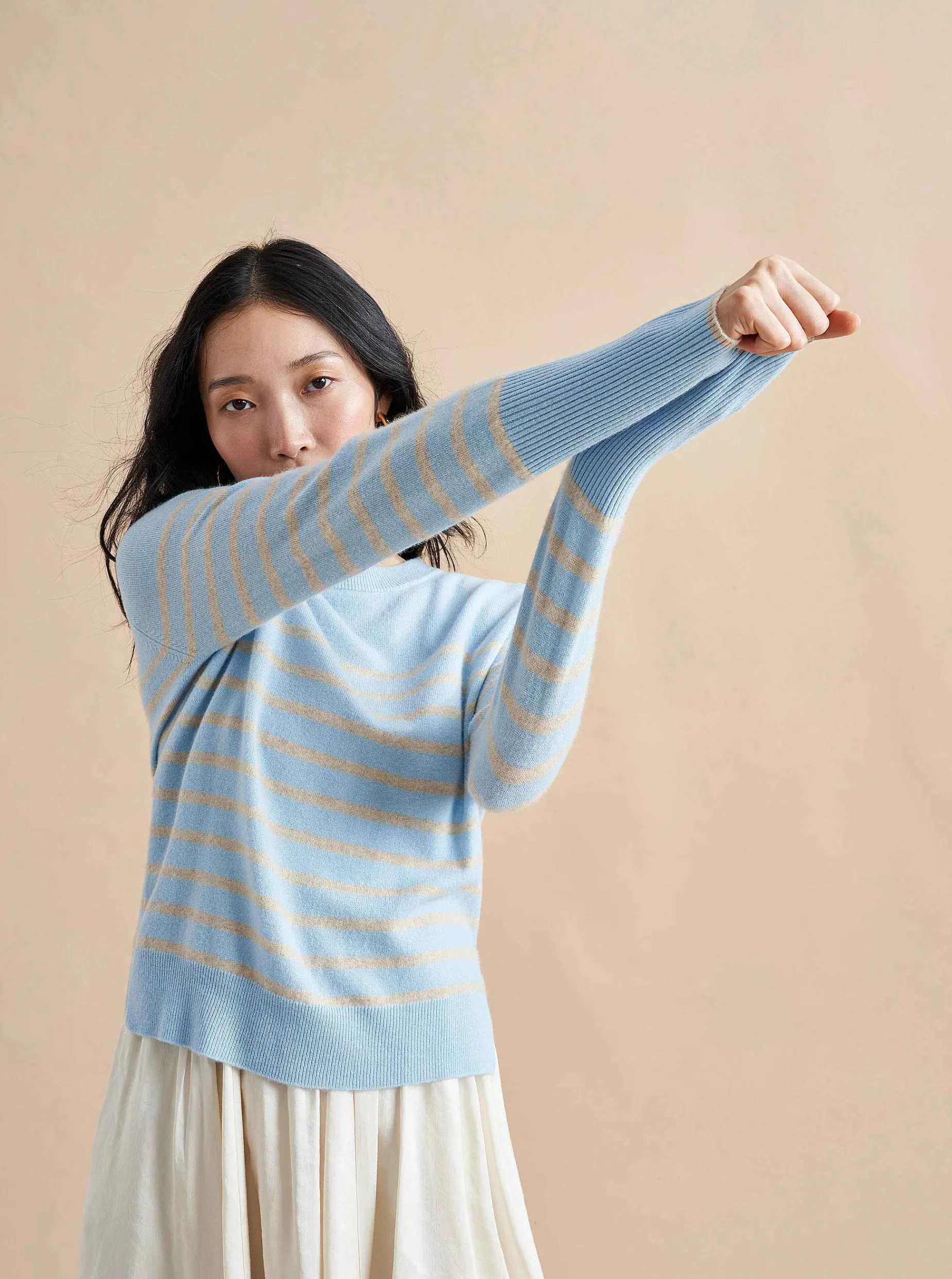 La Ligne Lean Lines Sweater Periwinkle/Beige Flash Sale