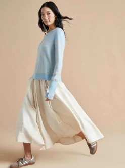La Ligne Lean Lines Sweater Periwinkle/Beige Flash Sale