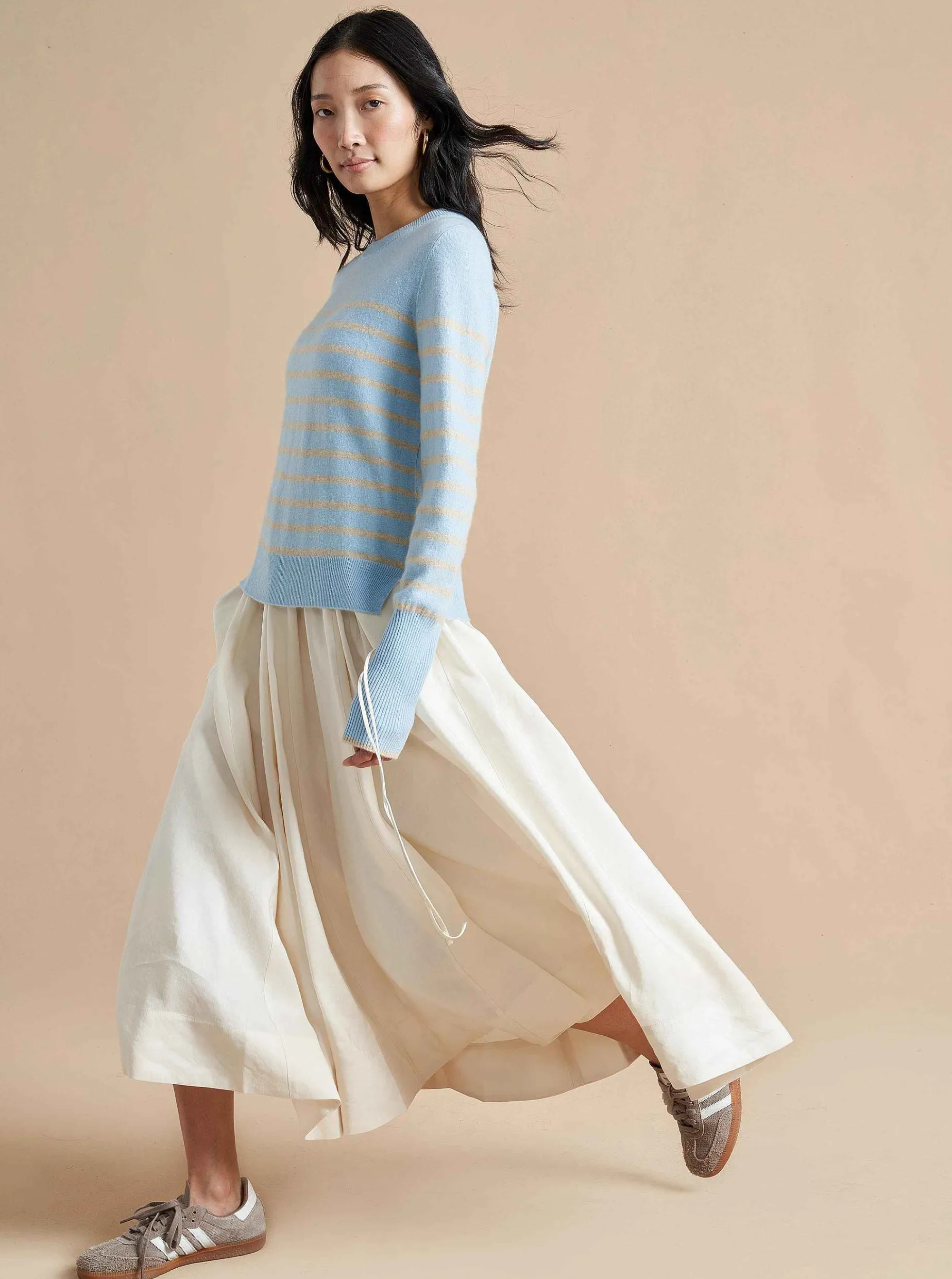 La Ligne Lean Lines Sweater Periwinkle/Beige Flash Sale