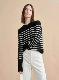 La Ligne Lean Lines Sweater Black/Cream Hot