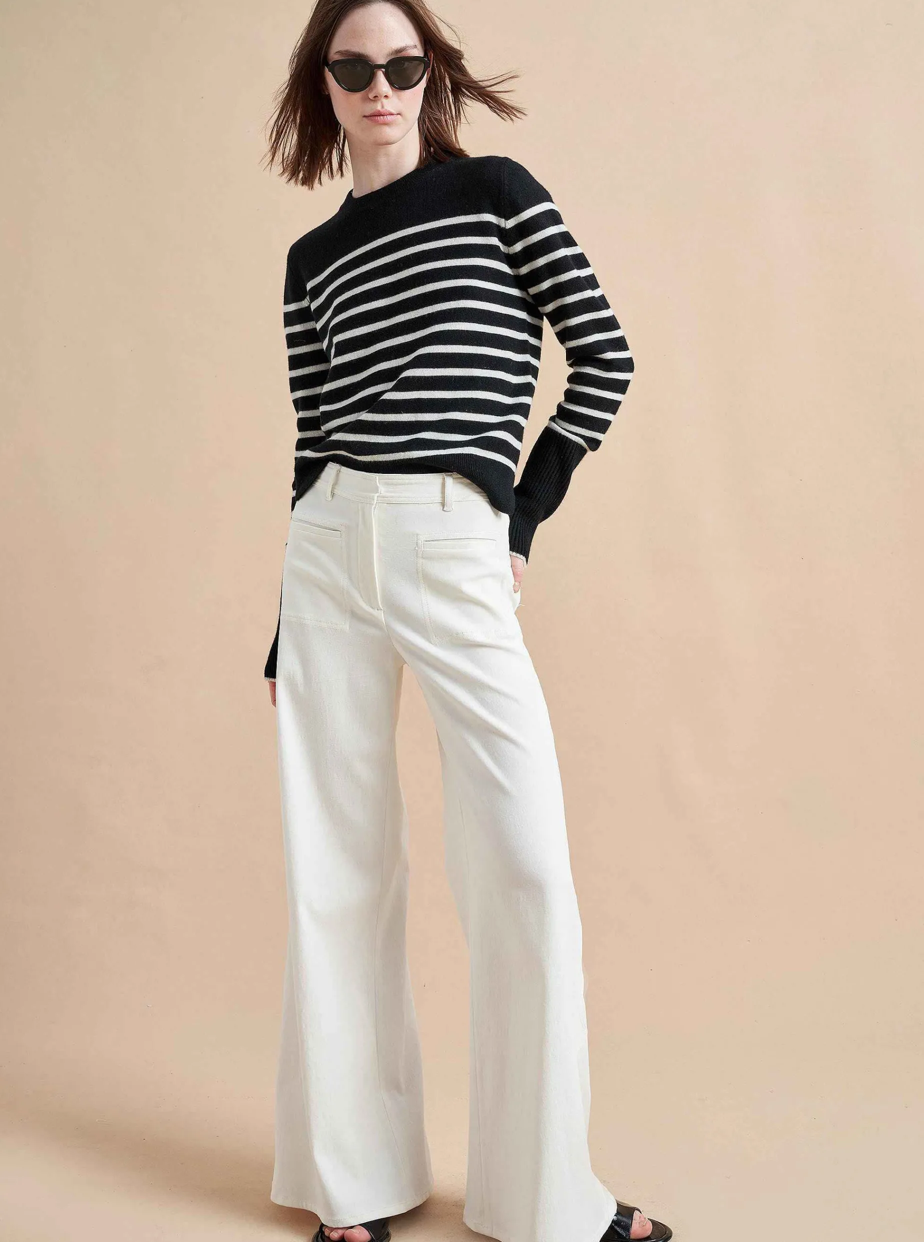 La Ligne Lean Lines Sweater Black/Cream Hot