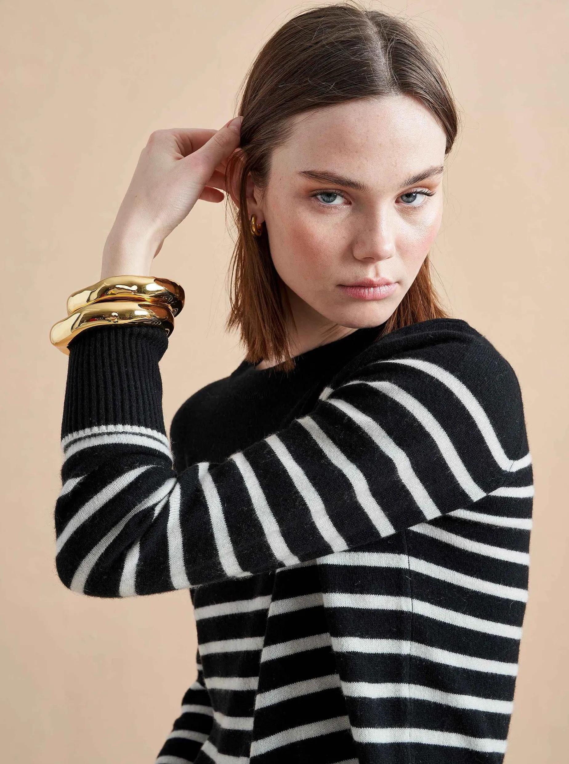La Ligne Lean Lines Sweater Black/Cream Hot