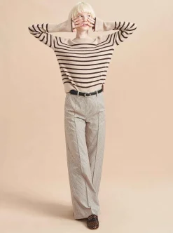 La Ligne Lean Lines Sweater Tan/Chocolate Online