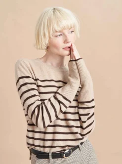 La Ligne Lean Lines Sweater Tan/Chocolate Online