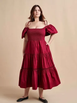La Ligne Lottie Dress Burgundy Sale