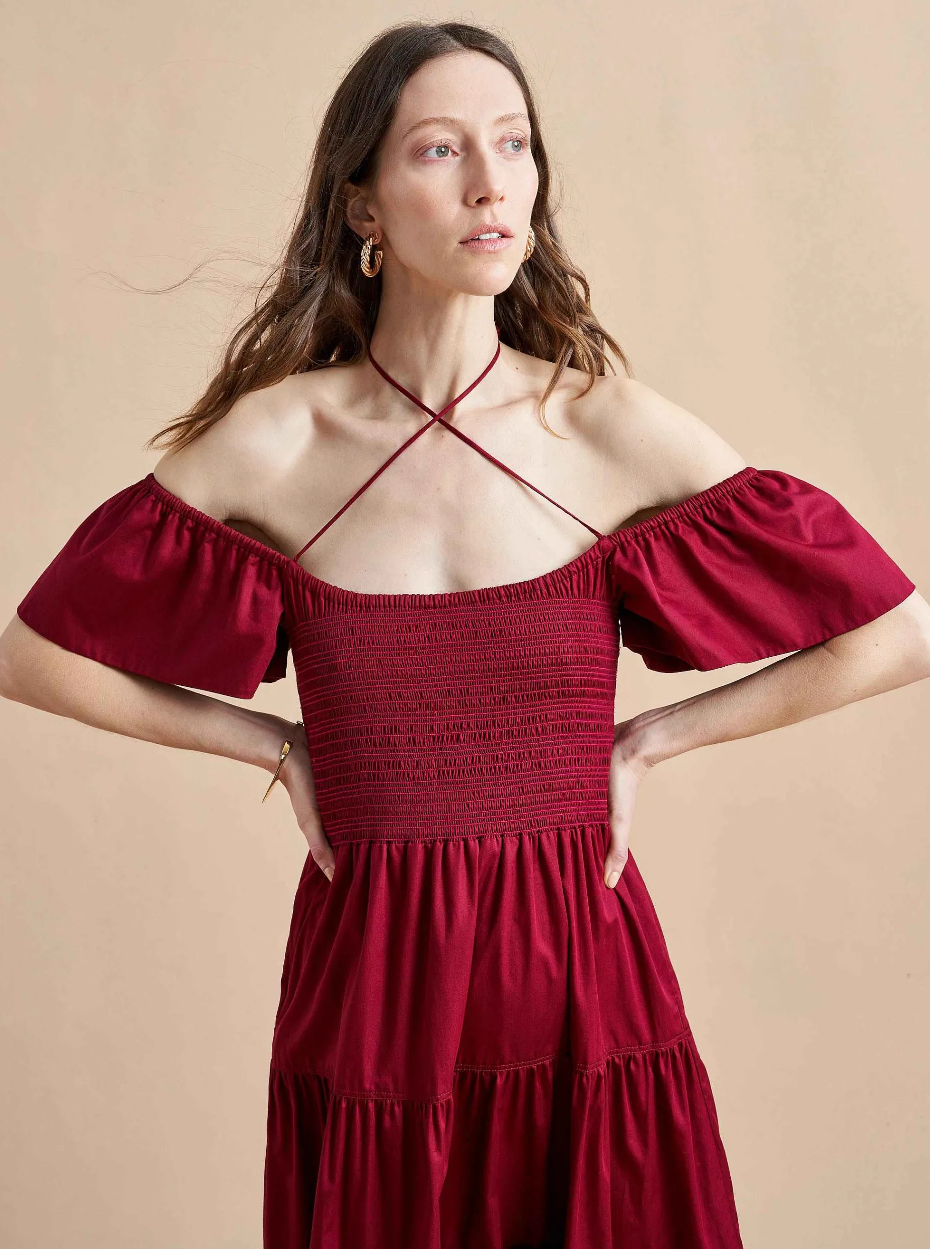 La Ligne Lottie Dress Burgundy Sale