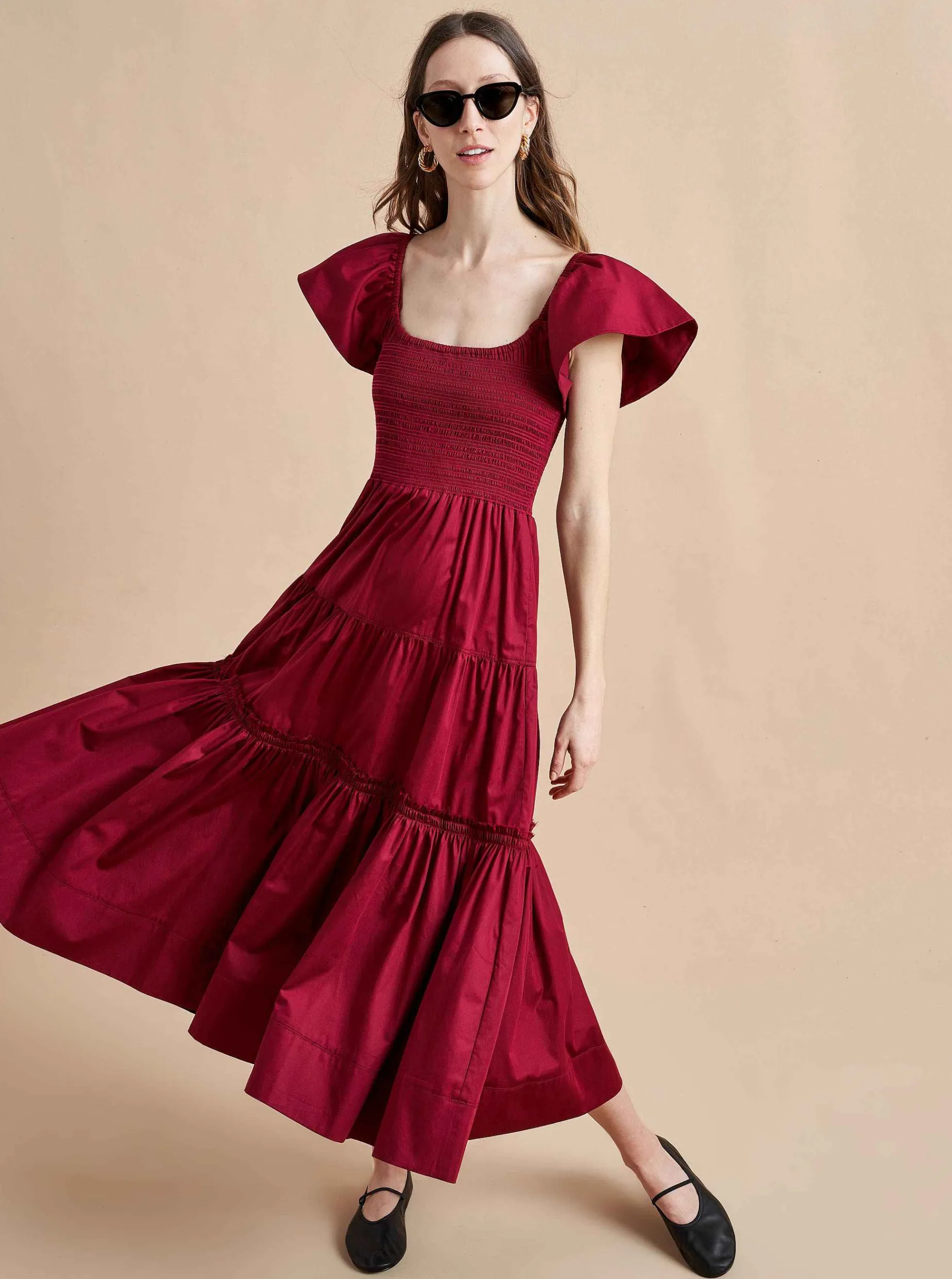 La Ligne Lottie Dress Burgundy Sale