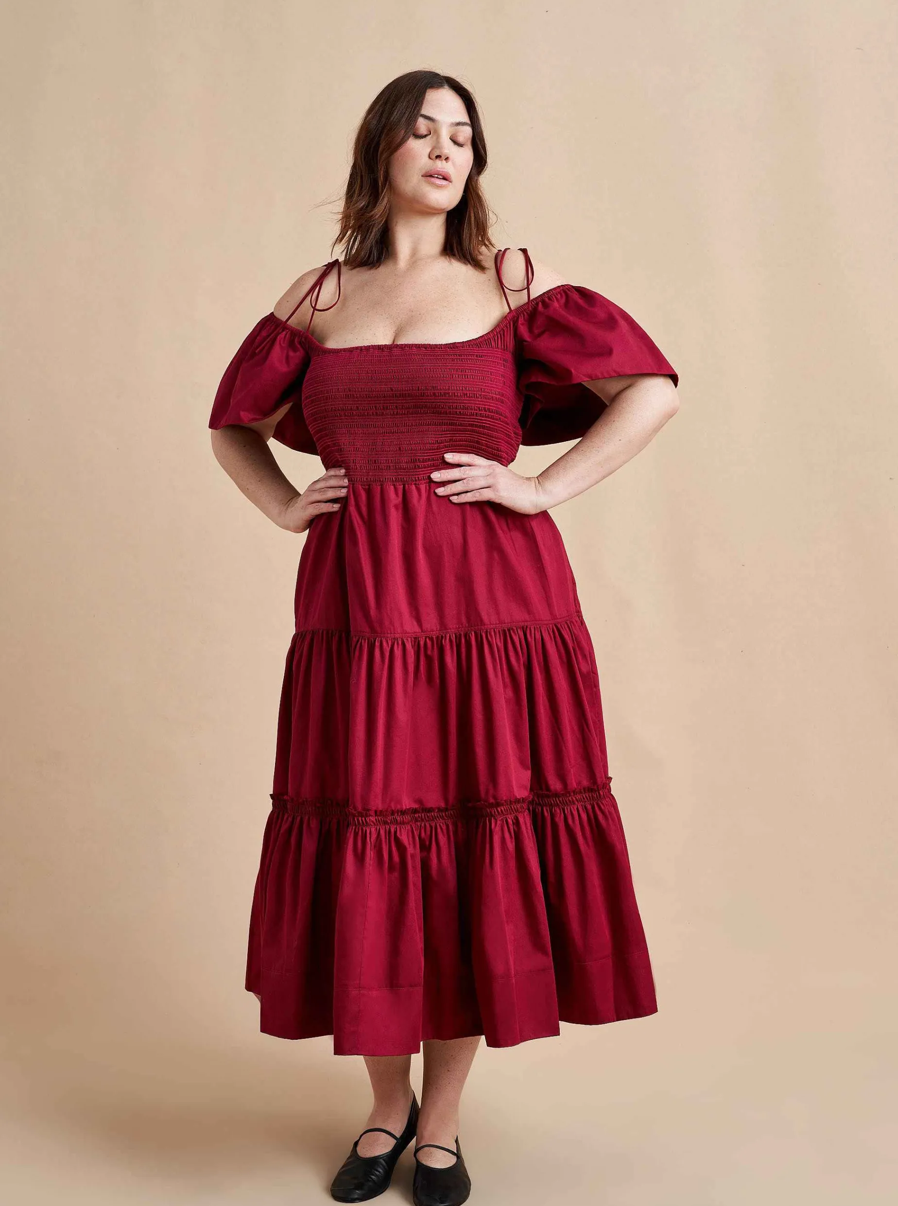 La Ligne Lottie Dress Burgundy Sale