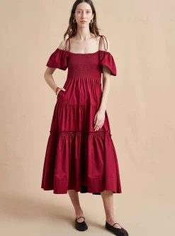 La Ligne Lottie Dress Burgundy Sale