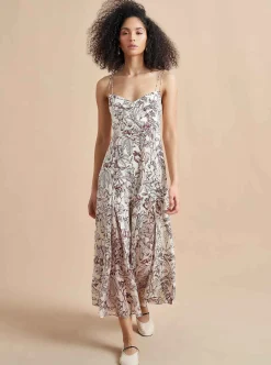 La Ligne Luca Dress Burgundy Toile Discount