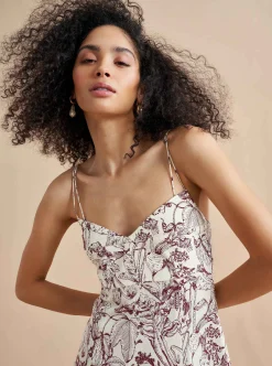 La Ligne Luca Dress Burgundy Toile Discount