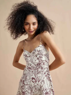 La Ligne Luca Dress Burgundy Toile Discount