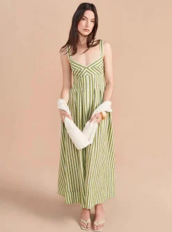 La Ligne Madeleine Dress Apple/Mint Flash Sale