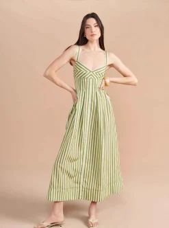 La Ligne Madeleine Dress Apple/Mint Flash Sale