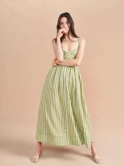 La Ligne Madeleine Dress Apple/Mint Flash Sale