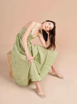 La Ligne Madeleine Dress Apple/Mint Flash Sale