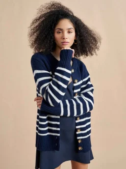 La Ligne Marin Cardigan Navy/Cream Shop