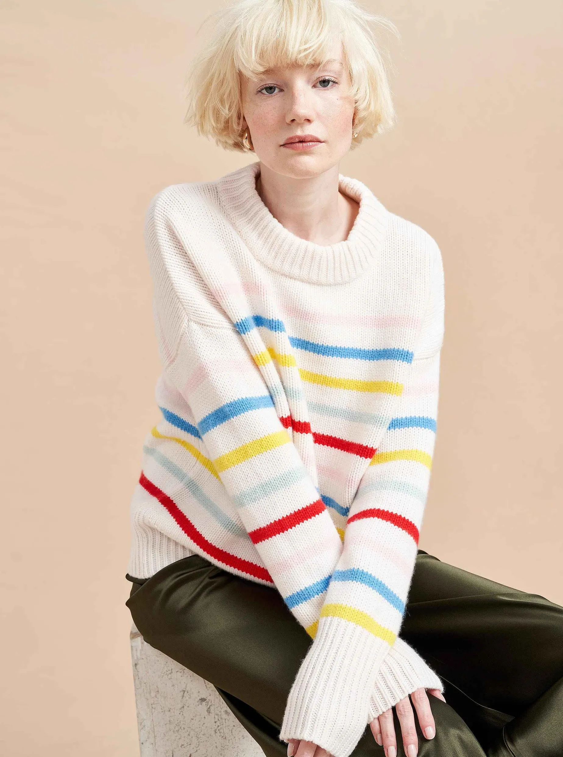 La Ligne Marin Sweater Cream/Rainbow Fashion