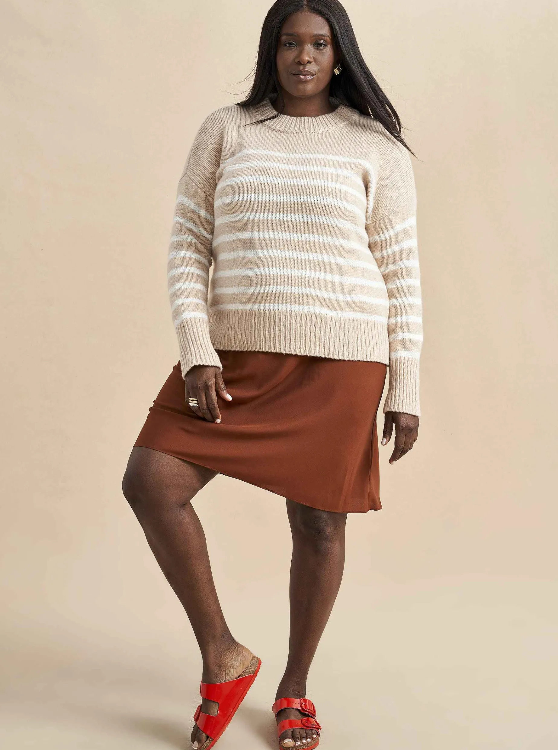 La Ligne Marin Sweater Camel/Cream Store