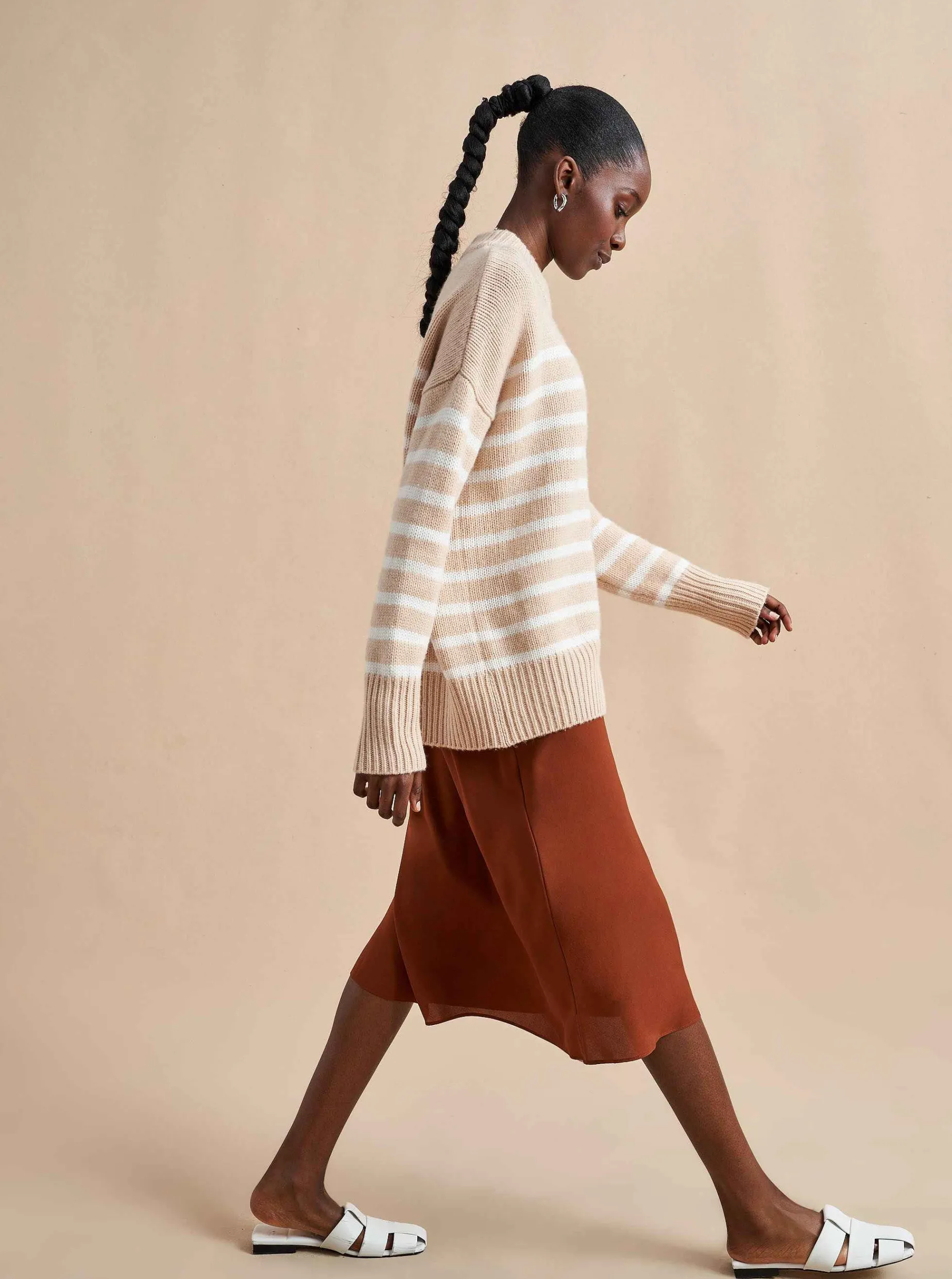 La Ligne Marin Sweater Camel/Cream Store