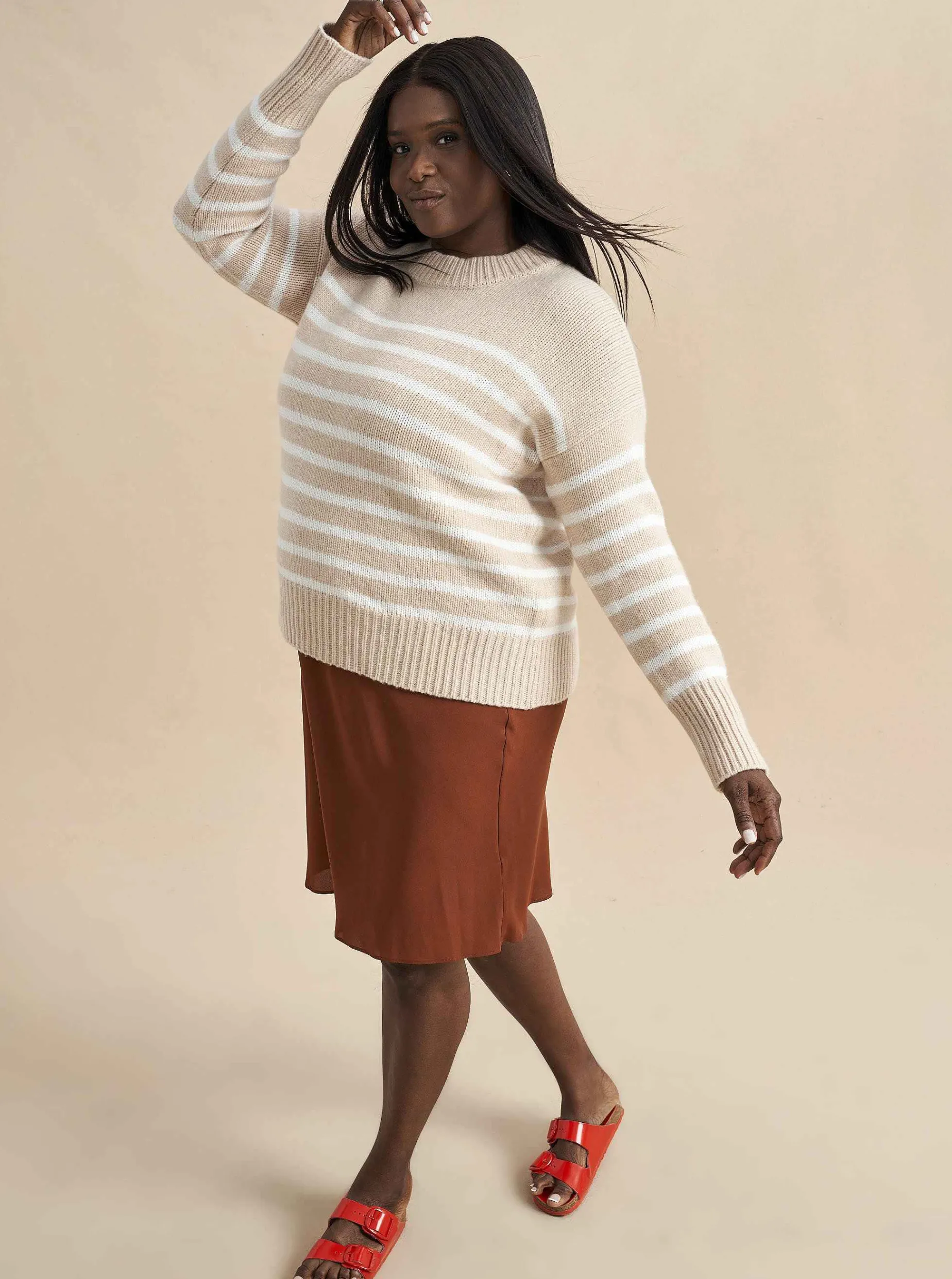 La Ligne Marin Sweater Camel/Cream Store