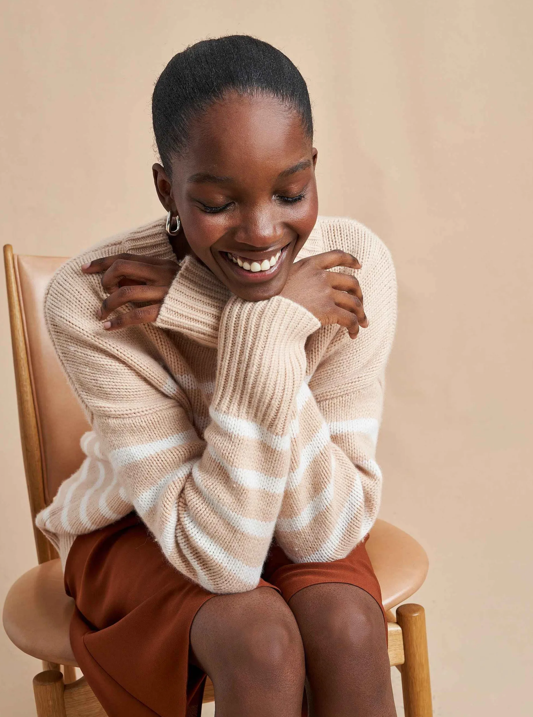 La Ligne Marin Sweater Camel/Cream Store