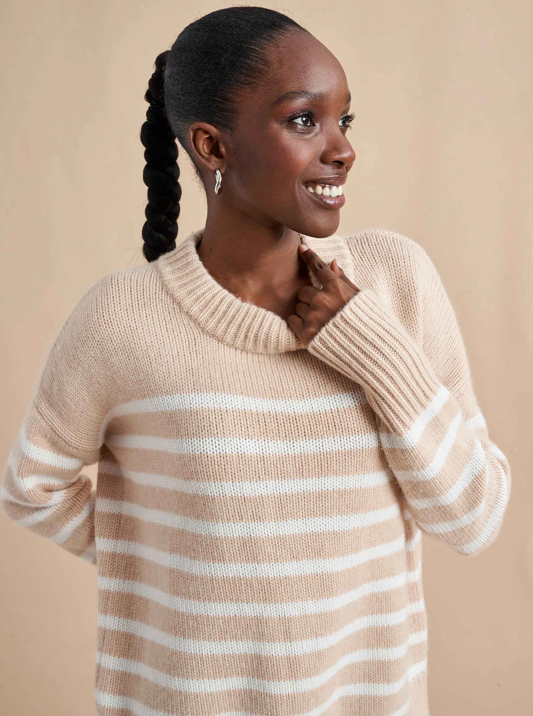 La Ligne Marin Sweater Camel/Cream Store