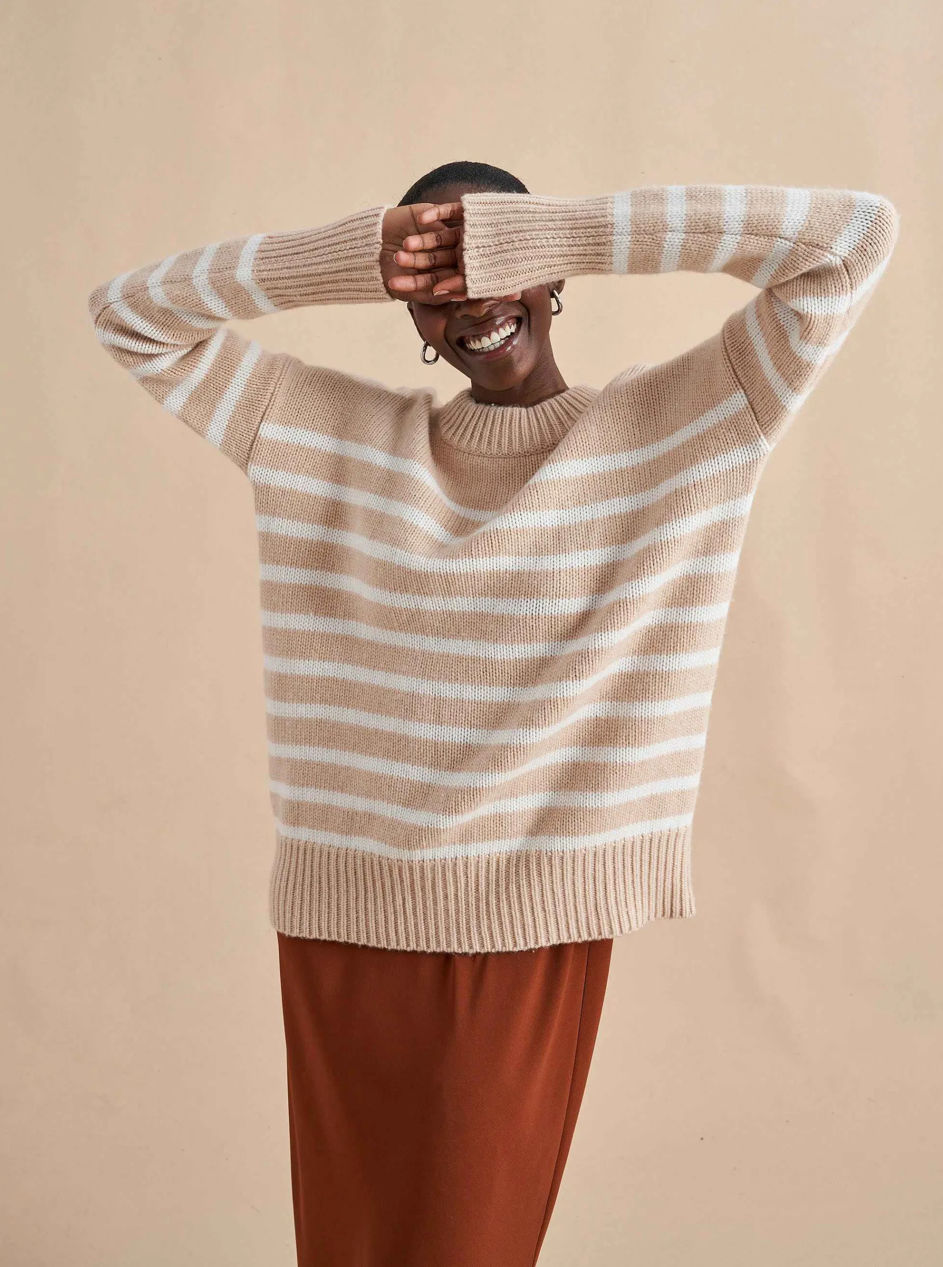 La Ligne Marin Sweater Camel/Cream Store