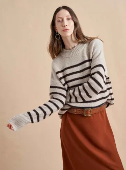 La Ligne Marin Sweater Tan/Chocolate Cheap
