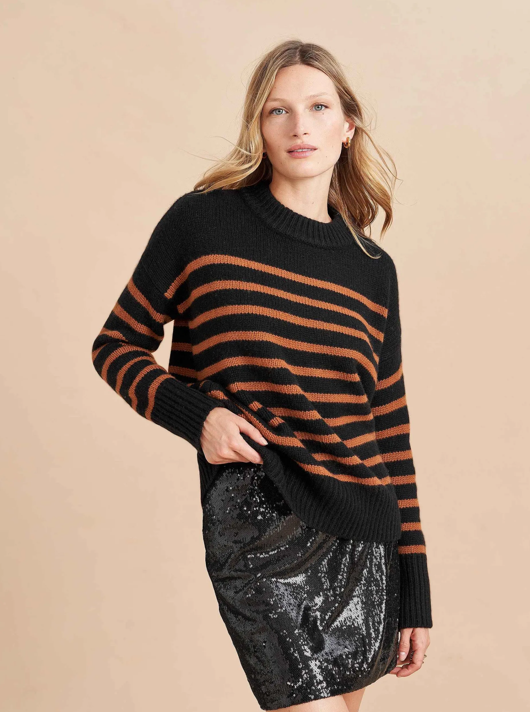 La Ligne Marin Sweater Black/Cognac Hot