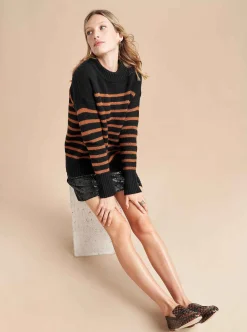 La Ligne Marin Sweater Black/Cognac Hot