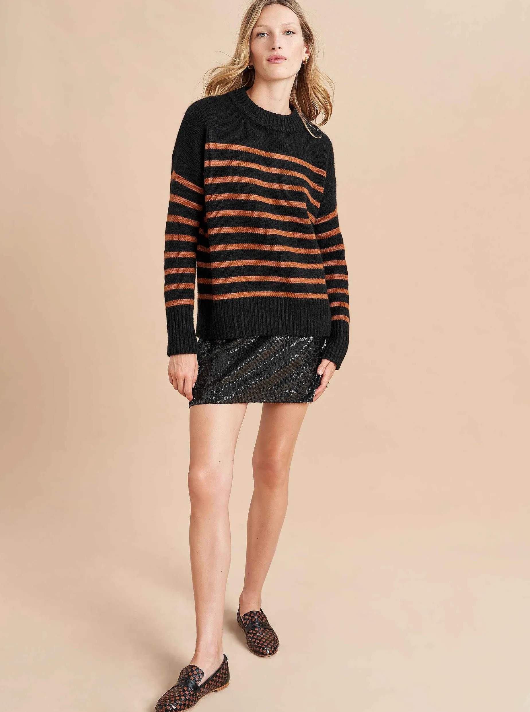 La Ligne Marin Sweater Black/Cognac Hot