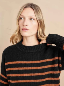 La Ligne Marin Sweater Black/Cognac Hot