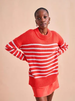 La Ligne Marin Sweater Coral/Periwinkle Best Sale