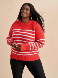 La Ligne Marin Sweater Coral/Periwinkle Best Sale