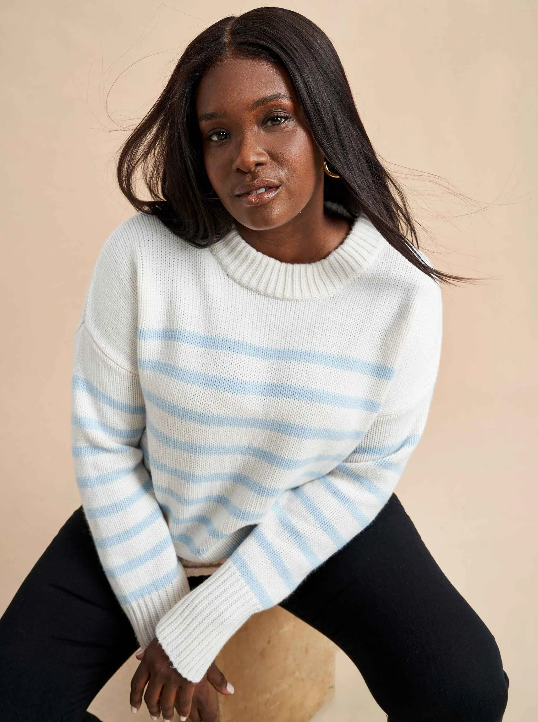La Ligne Marin Sweater Cream/Periwinkle Shop