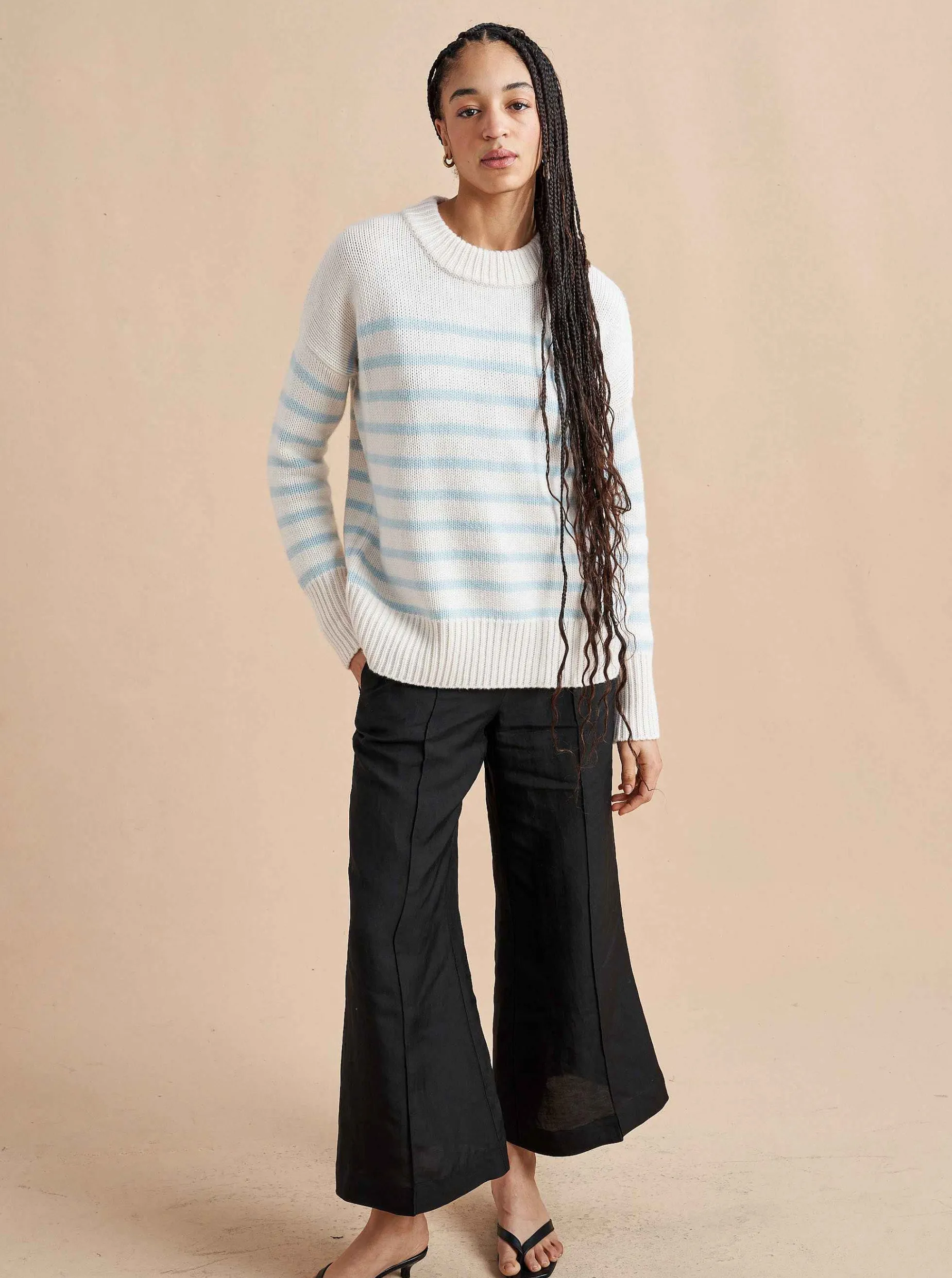 La Ligne Marin Sweater Cream/Periwinkle Shop