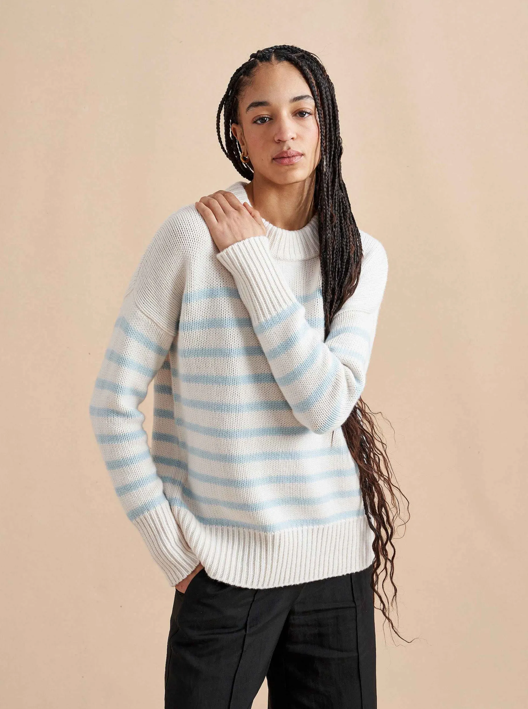 La Ligne Marin Sweater Cream/Periwinkle Shop