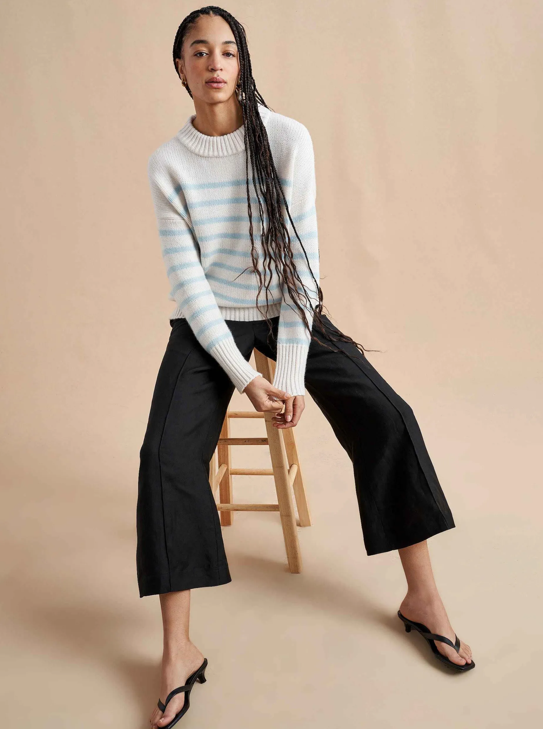 La Ligne Marin Sweater Cream/Periwinkle Shop
