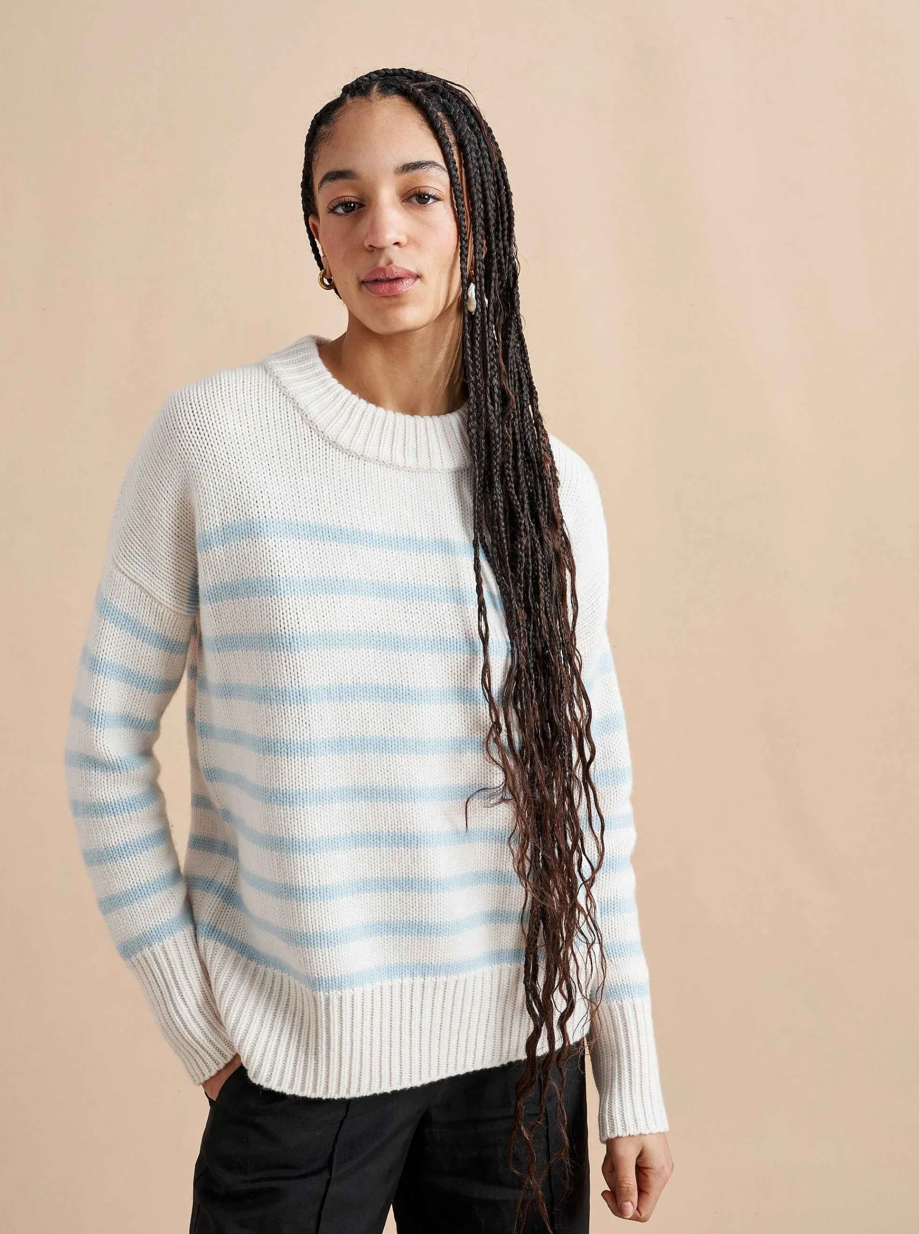 La Ligne Marin Sweater Cream/Periwinkle Shop