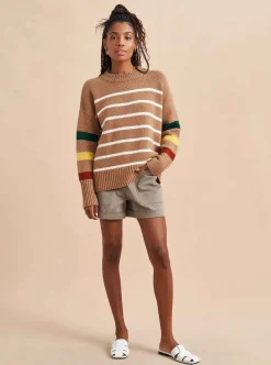 La Ligne Marin Sweater Tan/Multi New